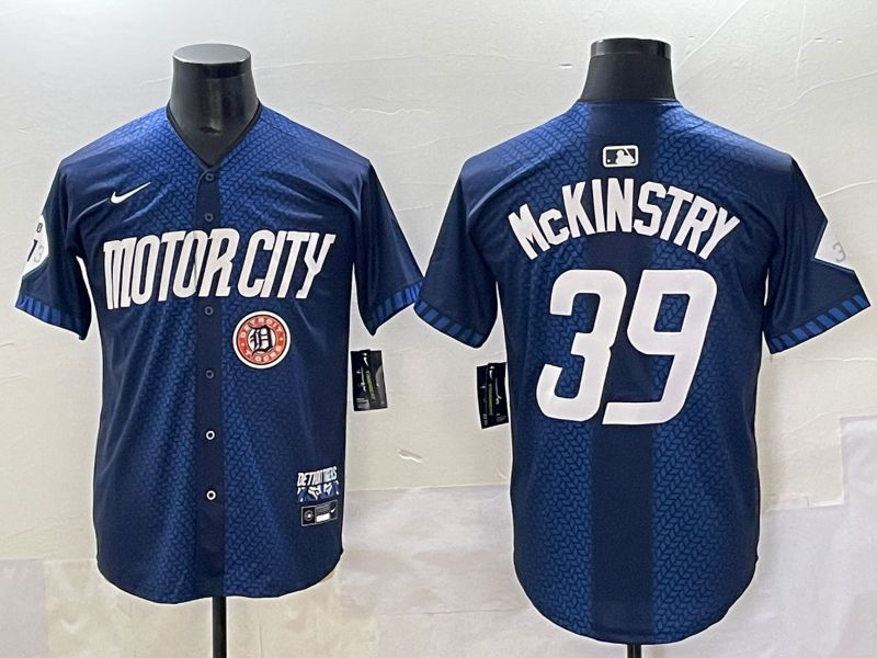 Men 2025 Detroit Tigers #39 Mckinstry Blue City Edition Nike MLB Jersey style 6